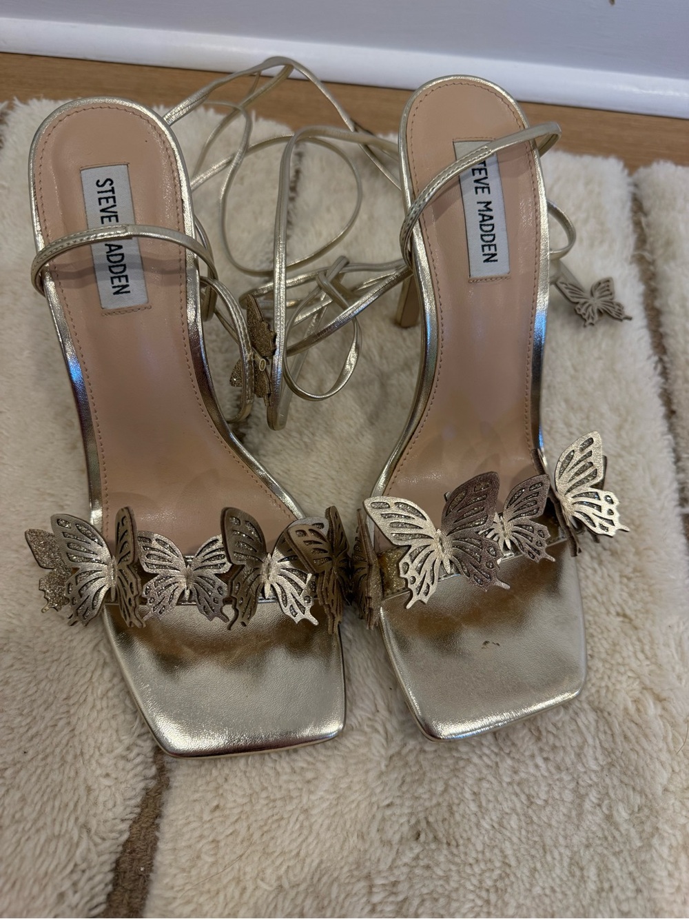 Steve Madden utopia Gold Butterfly Lace-Up Sandals